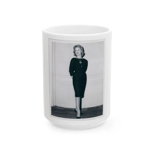Leslie Parrish #72 (Vintage Female Icon) White Coffee Mug 15oz - Go Mug Yourself