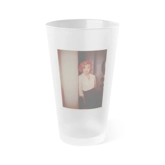 Leslie Parrish #76 (Vintage Female Icon) Frosted Pint Glass 16oz 16oz Frosted - Go Mug Yourself