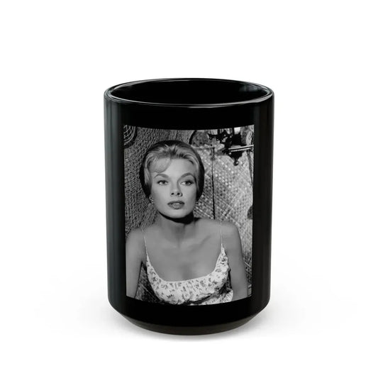 Leslie Parrish #79 (Vintage Female Icon) Black Coffee Mug 15oz - Go Mug Yourself