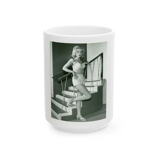 Leslie Parrish #81 (Vintage Female Icon) White Coffee Mug 15oz - Go Mug Yourself