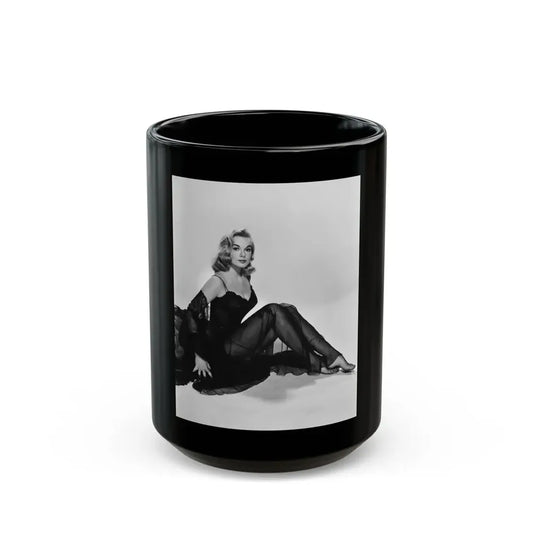 Leslie Parrish #82 (Vintage Female Icon) Black Coffee Mug 15oz - Go Mug Yourself