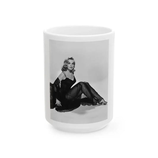 Leslie Parrish #82 (Vintage Female Icon) White Coffee Mug 15oz - Go Mug Yourself