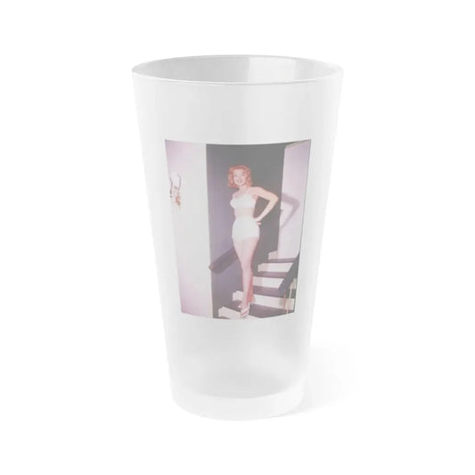 Leslie Parrish #86 (Vintage Female Icon) Frosted Pint Glass 16oz 16oz Frosted - Go Mug Yourself