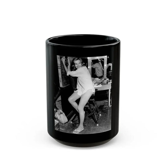 Leslie Parrish #94 (Vintage Female Icon) Black Coffee Mug 15oz - Go Mug Yourself