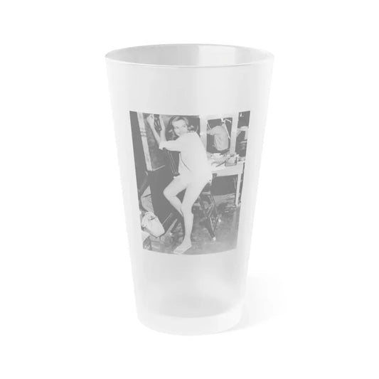 Leslie Parrish #94 (Vintage Female Icon) Frosted Pint Glass 16oz 16oz Frosted - Go Mug Yourself
