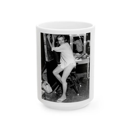 Leslie Parrish #94 (Vintage Female Icon) White Coffee Mug-15oz-Go Mug Yourself