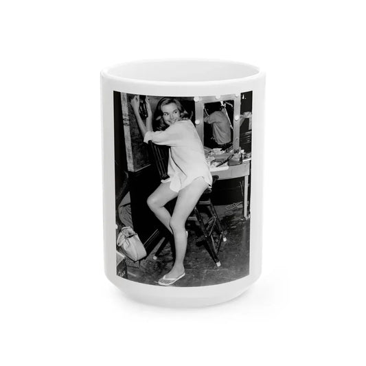 Leslie Parrish #94 (Vintage Female Icon) White Coffee Mug 15oz - Go Mug Yourself
