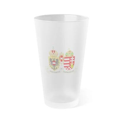 Lesser Coat of arms of Austria-Hungary - Frosted Pint Glass 16oz-16oz-Frosted-Go Mug Yourself