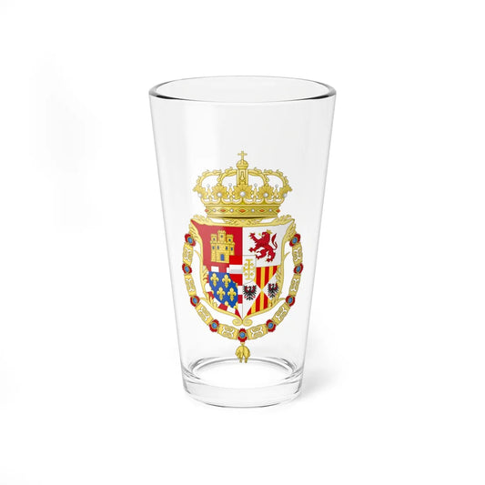 Lesser Coat of Arms of Charles V of Naples and III of Sicily (Italy) (Coat of Arms) Pint Glass 16oz 16oz - Go Mug Yourself
