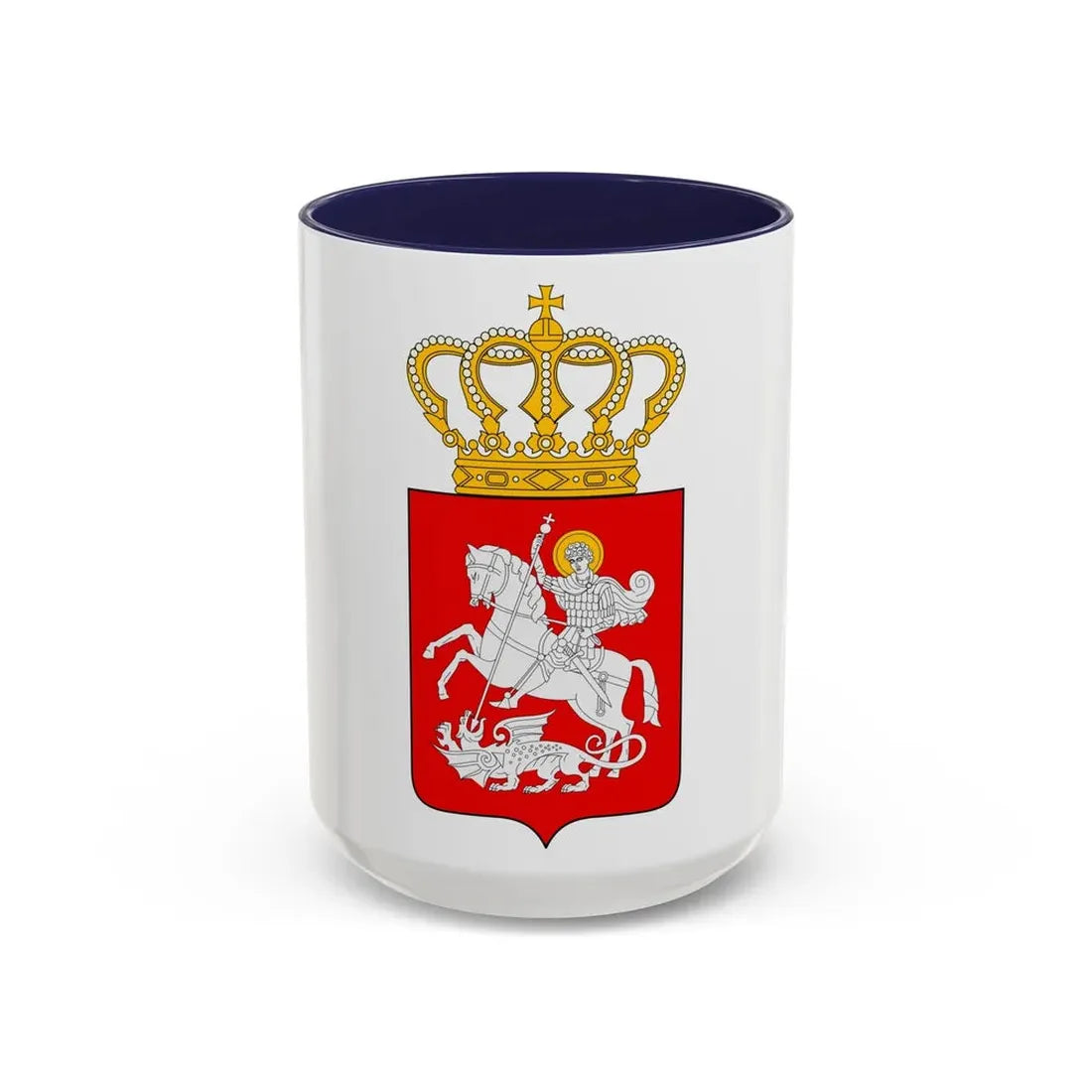 Lesser coat of arms of Georgia - Accent Coffee Mug 15oz Navy - Go Mug Yourself