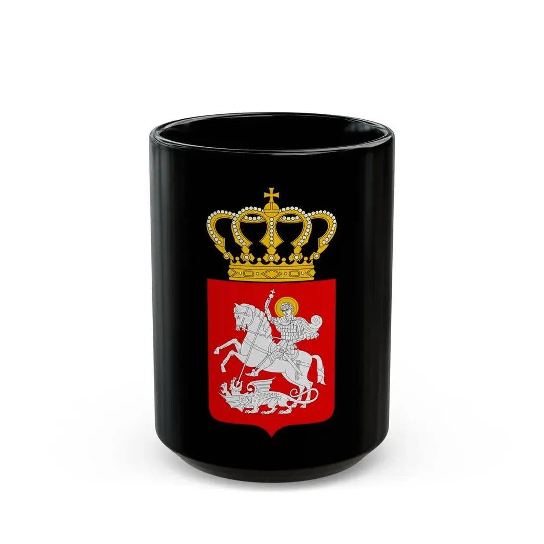 Lesser coat of arms of Georgia - Black Coffee Mug 15oz - Go Mug Yourself
