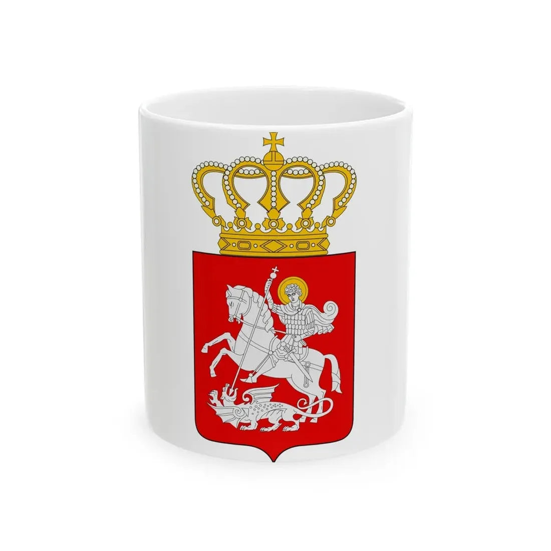 Lesser coat of arms of Georgia - White Coffee Mug 11oz - Go Mug Yourself