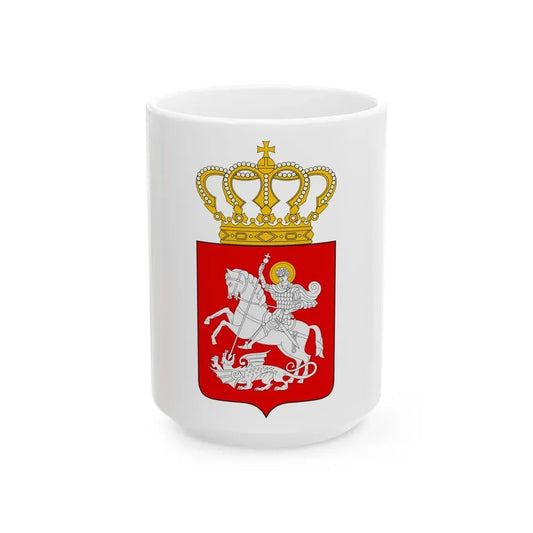 Lesser coat of arms of Georgia - White Coffee Mug 15oz - Go Mug Yourself