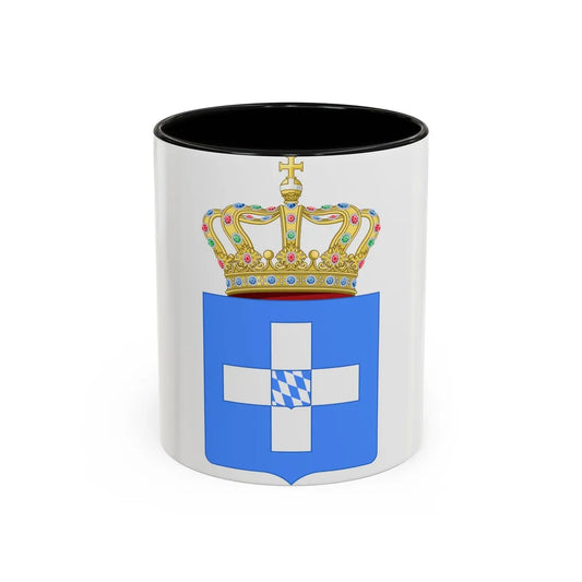 Lesser Coat of Arms of Greece (Wittelsbach) - Accent Coffee Mug 11oz Black - Go Mug Yourself