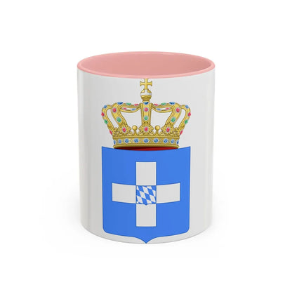 Lesser Coat of Arms of Greece (Wittelsbach) - Accent Coffee Mug 11oz Pink - Go Mug Yourself