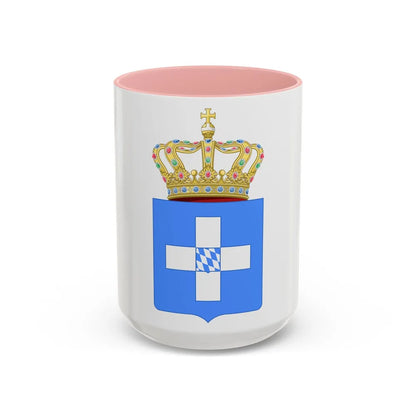 Lesser Coat of Arms of Greece (Wittelsbach) - Accent Coffee Mug 15oz Pink - Go Mug Yourself