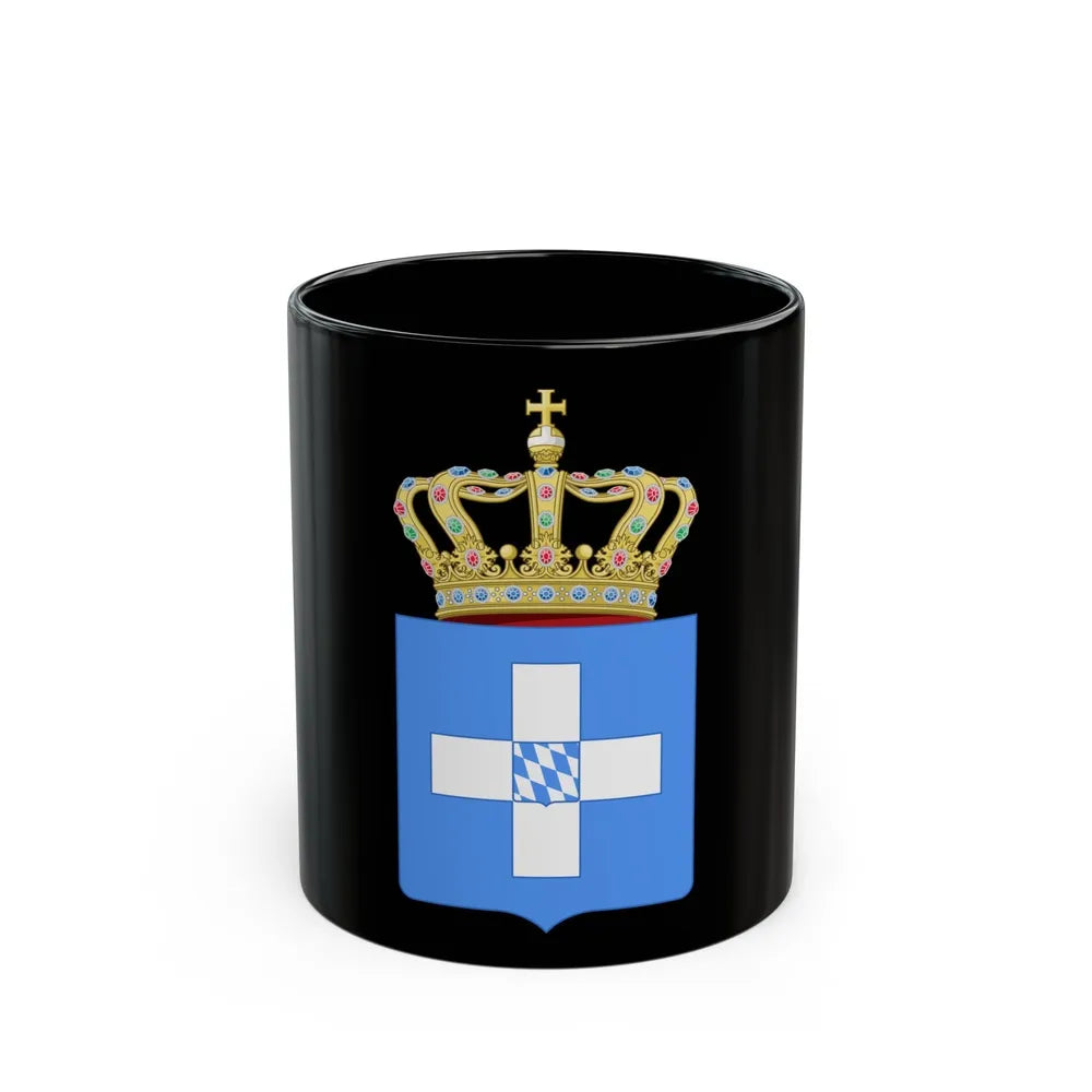 Lesser Coat of Arms of Greece (Wittelsbach) - Black Coffee Mug-11oz-Go Mug Yourself