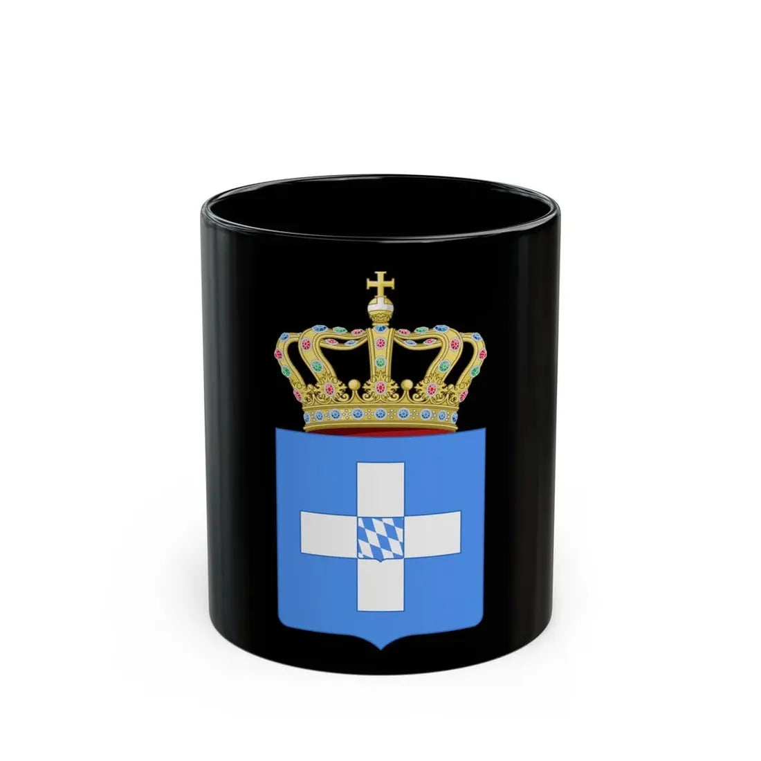 Lesser Coat of Arms of Greece (Wittelsbach) - Black Coffee Mug 11oz - Go Mug Yourself