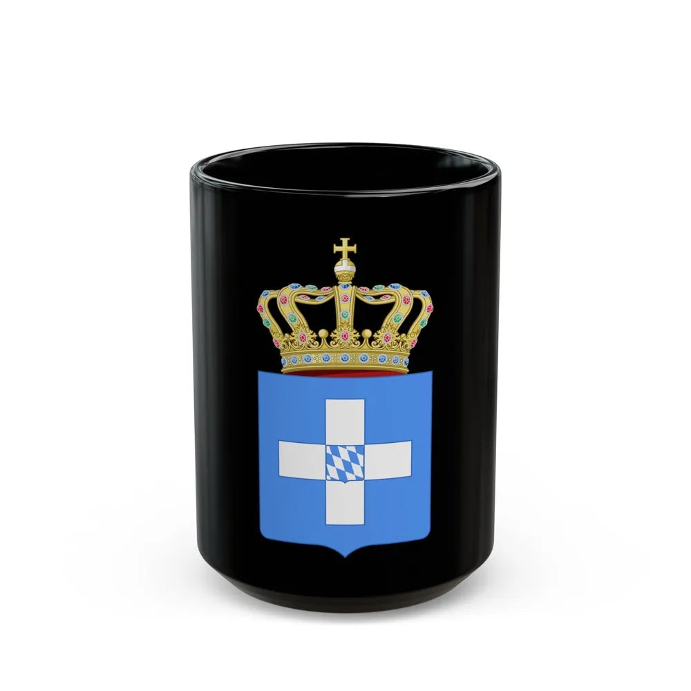 Lesser Coat of Arms of Greece (Wittelsbach) - Black Coffee Mug-15oz-Go Mug Yourself