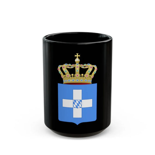 Lesser Coat of Arms of Greece (Wittelsbach) - Black Coffee Mug-15oz-Go Mug Yourself