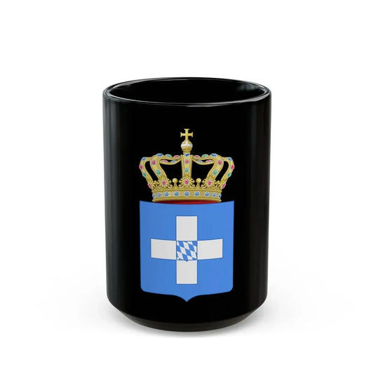 Lesser Coat of Arms of Greece (Wittelsbach) - Black Coffee Mug 15oz - Go Mug Yourself