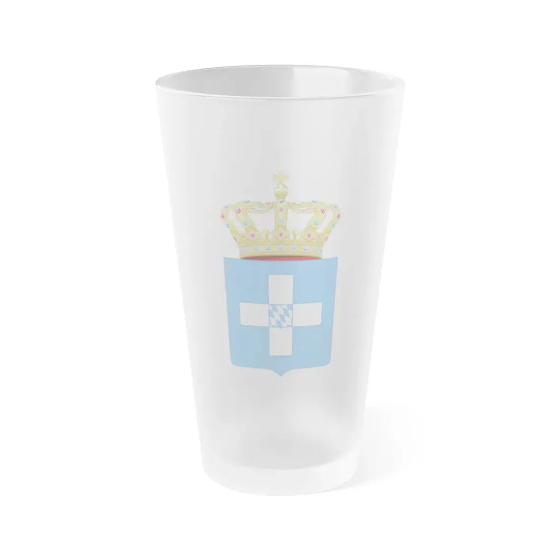 Lesser Coat of Arms of Greece (Wittelsbach) - Frosted Pint Glass 16oz Default Title - Go Mug Yourself