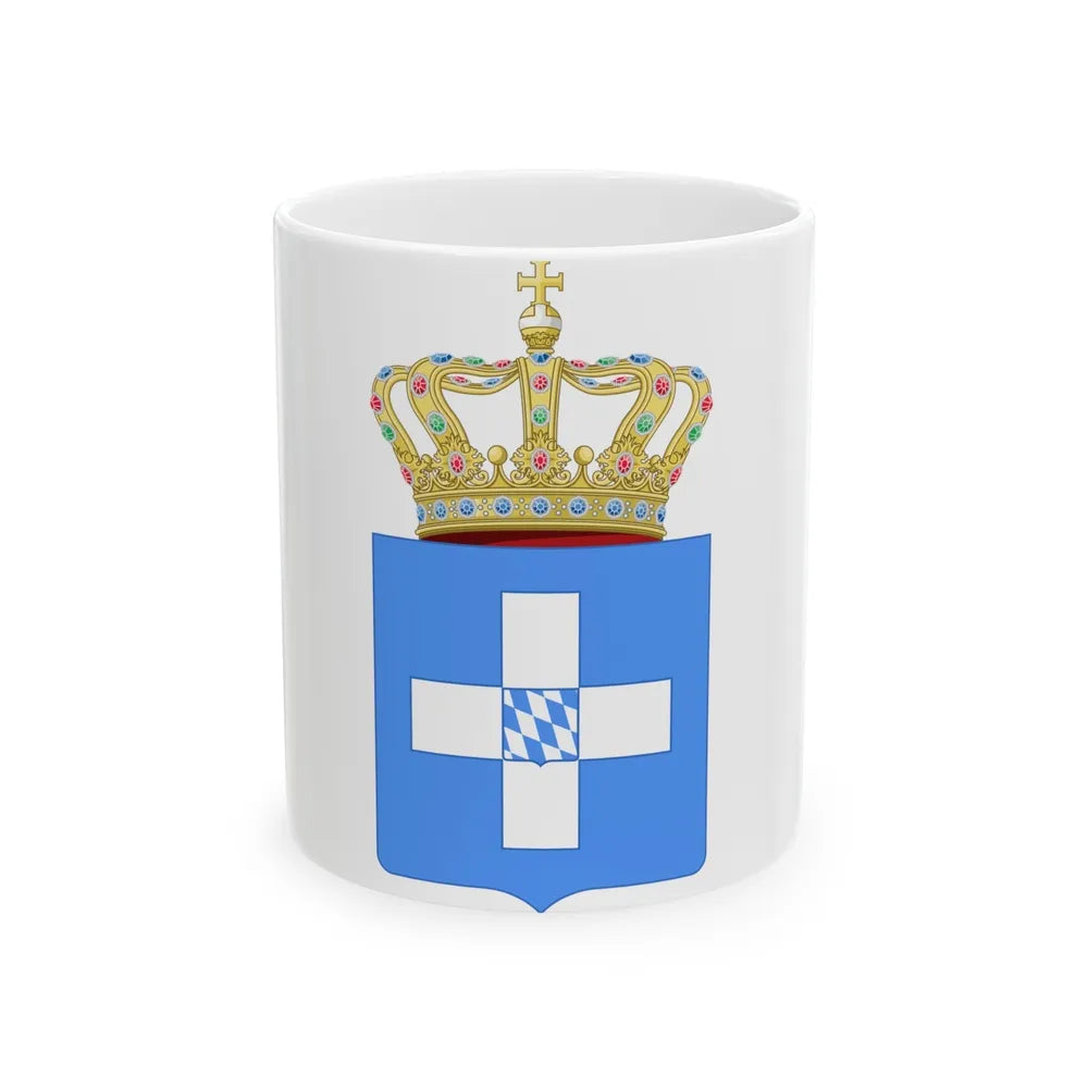 Lesser Coat of Arms of Greece (Wittelsbach) - White Coffee Mug-11oz-Go Mug Yourself