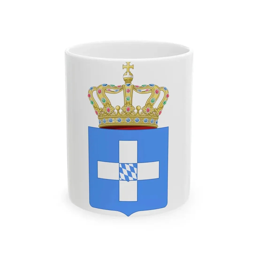 Lesser Coat of Arms of Greece (Wittelsbach) - White Coffee Mug 11oz - Go Mug Yourself