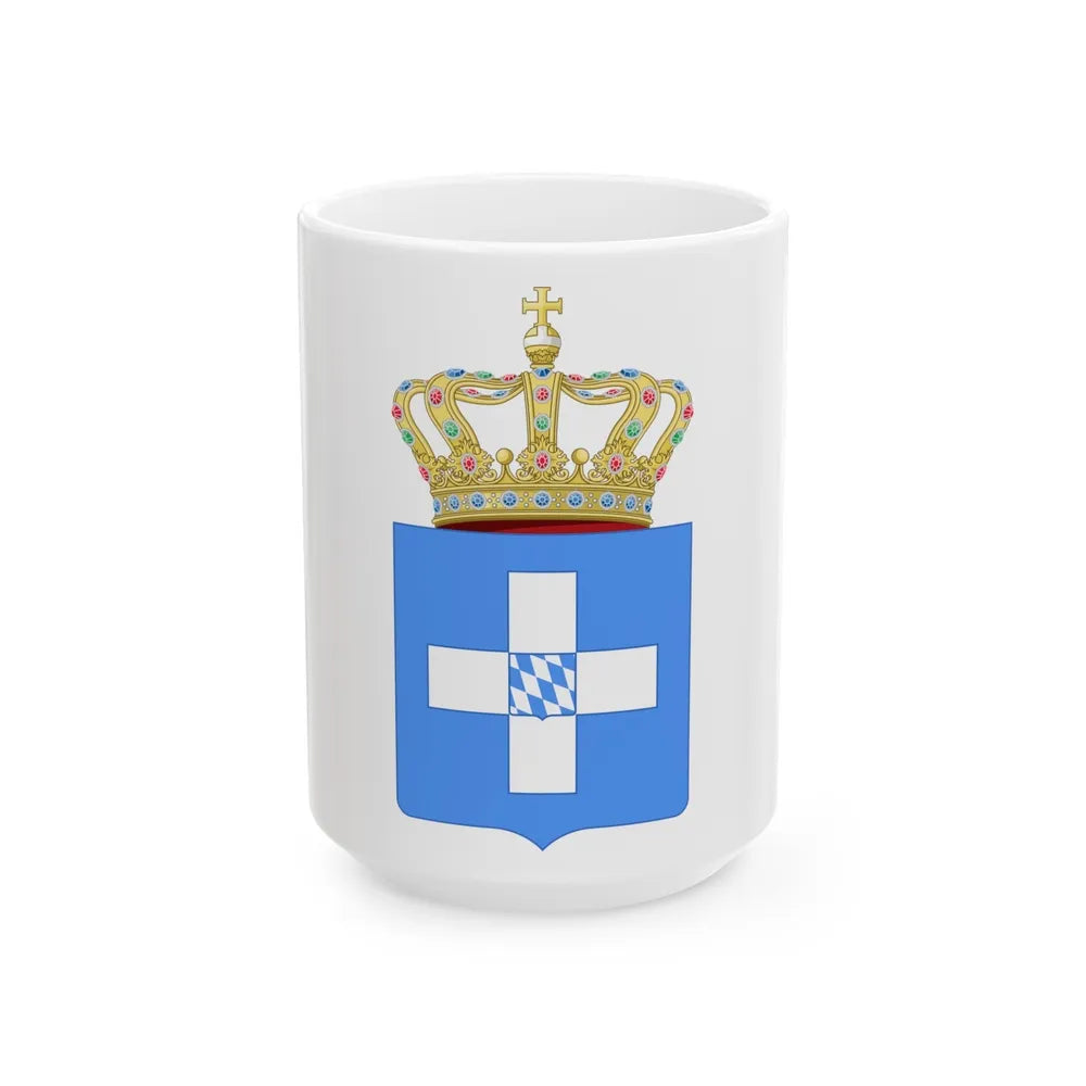 Lesser Coat of Arms of Greece (Wittelsbach) - White Coffee Mug-15oz-Go Mug Yourself