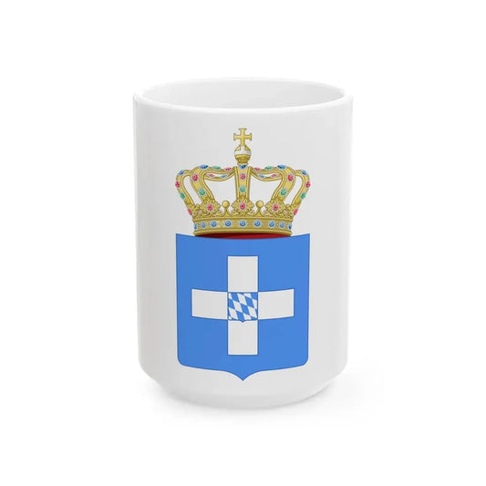 Lesser Coat of Arms of Greece (Wittelsbach) - White Coffee Mug 15oz - Go Mug Yourself