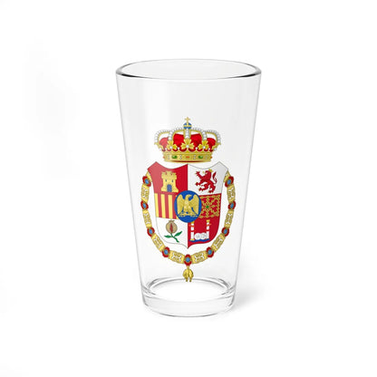 Lesser Coat of Arms of Joseph Bonaparte as King of Spain-Golden Fleece Variant (Spain) (Coat of Arms) Pint Glass 16oz 16oz - Go Mug Yourself