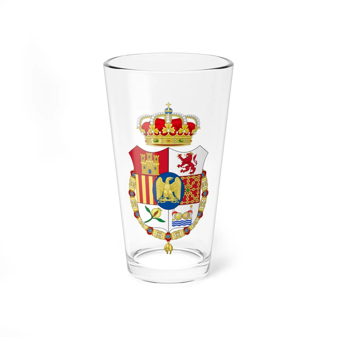 Lesser Coat of Arms of Joseph Bonaparte as King of Spain type 2 (Spain) (Coat of Arms) Pint Glass 16oz 16oz - Go Mug Yourself