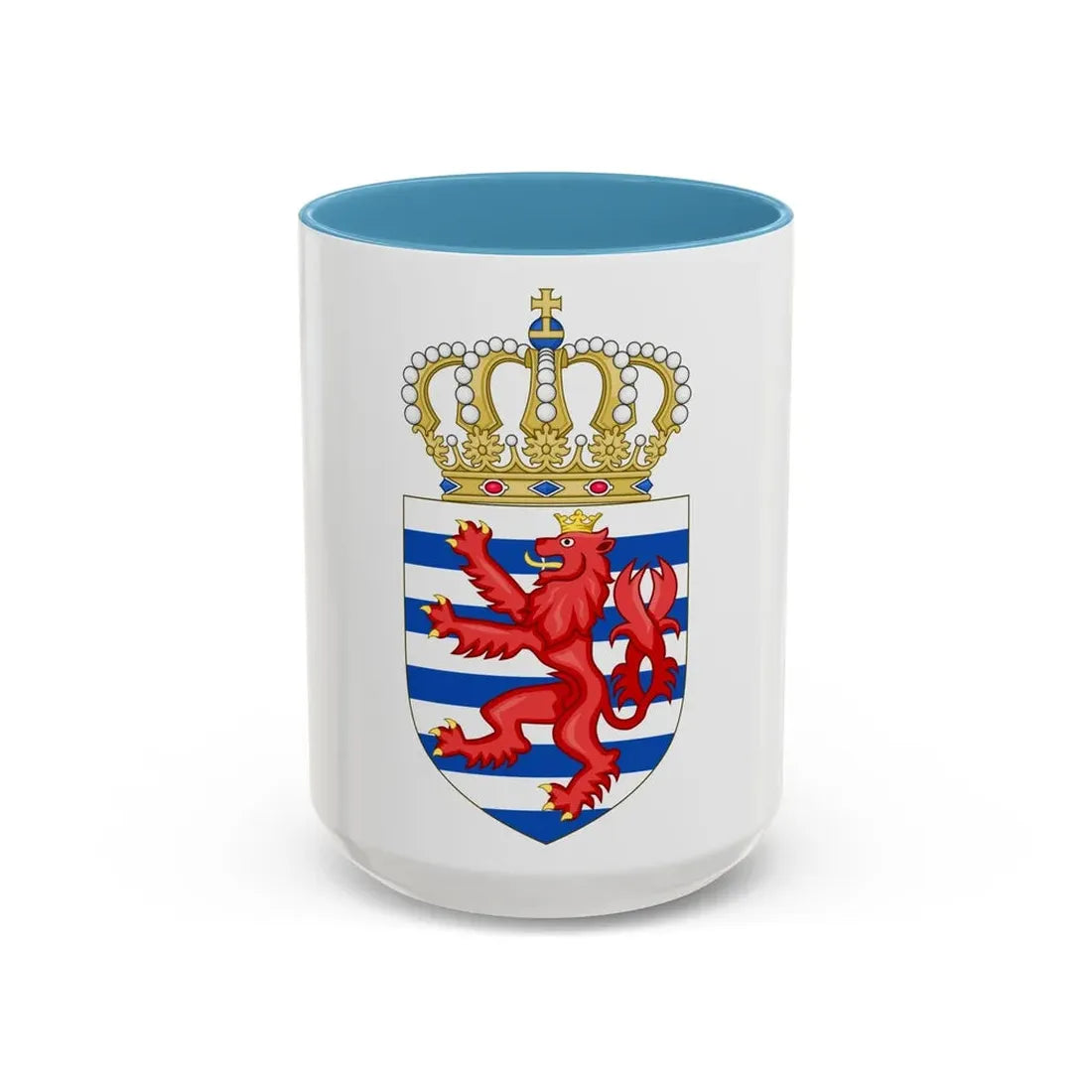 Lesser coat of arms of Luxembourg - Accent Coffee Mug 15oz Light Blue - Go Mug Yourself