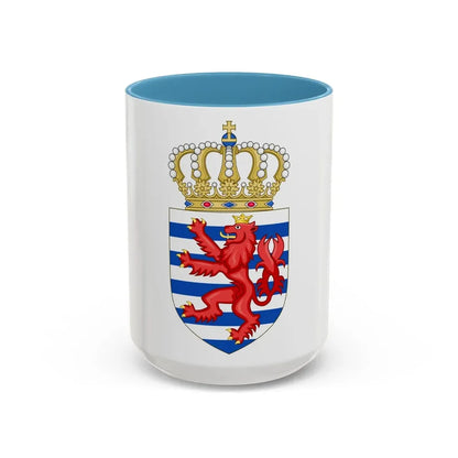 Lesser coat of arms of Luxembourg - Accent Coffee Mug 15oz Light Blue - Go Mug Yourself