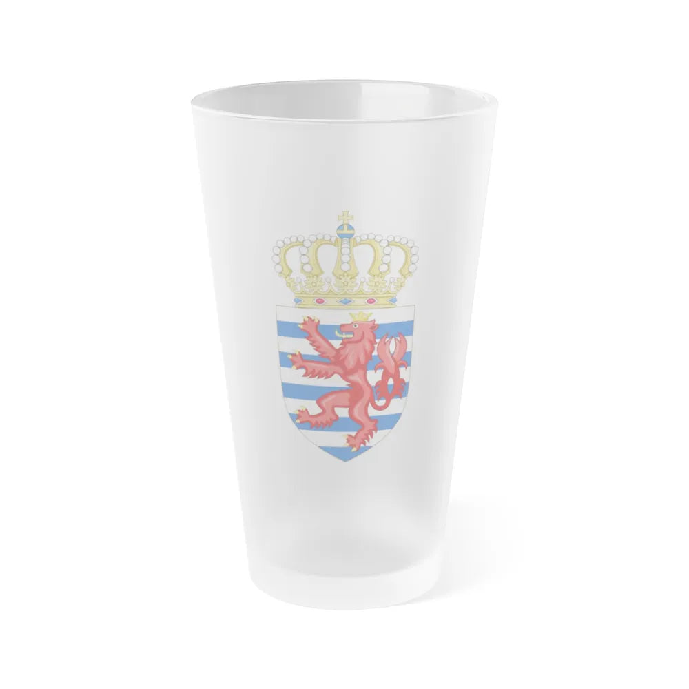 Lesser coat of arms of Luxembourg - Frosted Pint Glass 16oz-Go Mug Yourself