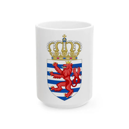 Lesser coat of arms of Luxembourg - White Coffee Mug 15oz - Go Mug Yourself