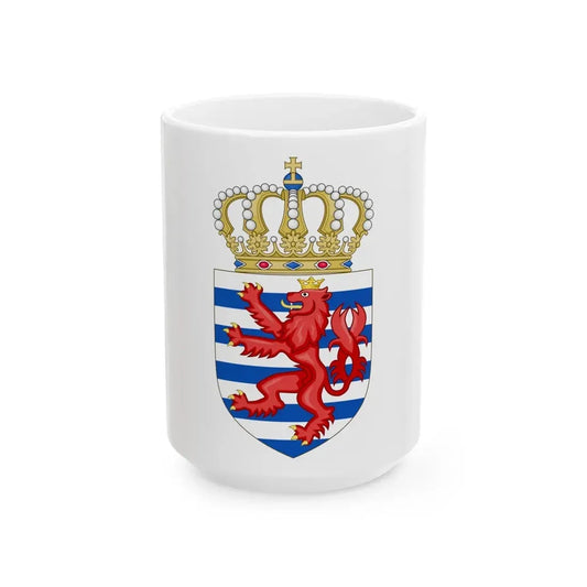 Lesser coat of arms of Luxembourg - White Coffee Mug 15oz - Go Mug Yourself