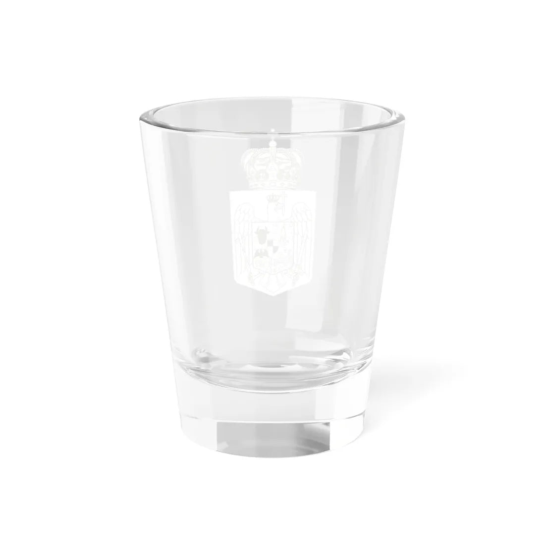 Lesser Coat of Arms of Romania 1921 - 1947 BW (Oman) (Coat of Arms) Shot Glass 1.5oz - Go Mug Yourself