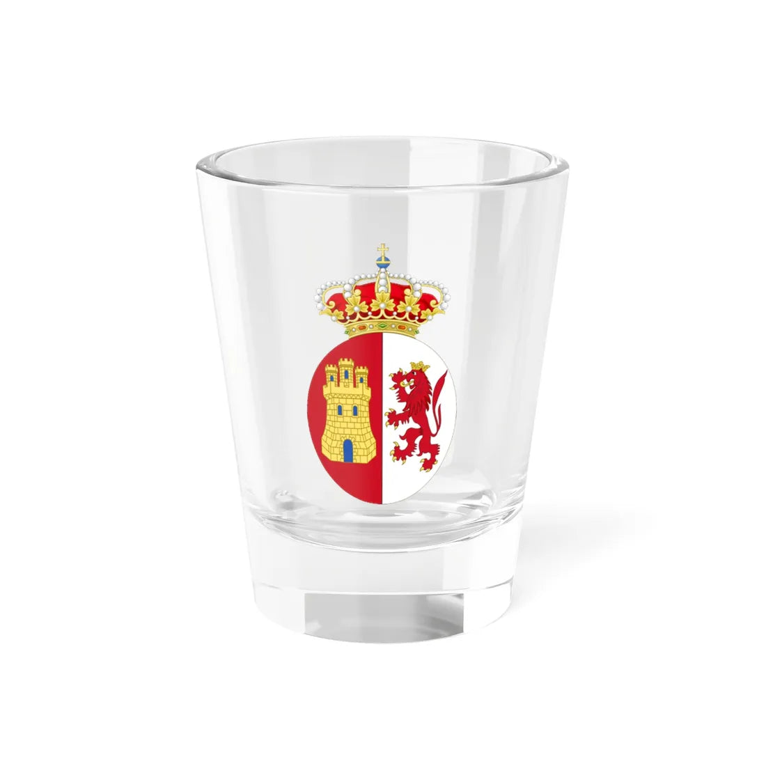 Lesser Coat of arms of Spain 1785-1873 and 1875-1931-Version of the Flag (Costa Rica) (Coat of Arms) Shot Glass 1.5oz 1.5oz - Go Mug Yourself