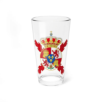 Lesser Coat of arms of Spain 1843-1868 and 1874-1931-Version of the Colours (Spain) (Coat of Arms) Pint Glass 16oz 16oz - Go Mug Yourself