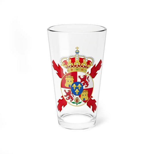 Lesser Coat of arms of Spain 1843-1868 and 1874-1931-Version of the Colours (Spain) (Coat of Arms) Pint Glass 16oz 16oz - Go Mug Yourself