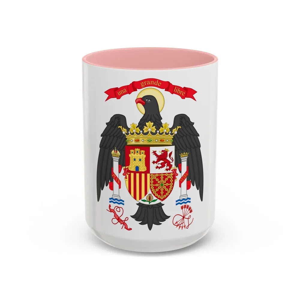Lesser Coat of Arms of Spain (1977-1981) - Accent Coffee Mug 15oz Pink - Go Mug Yourself