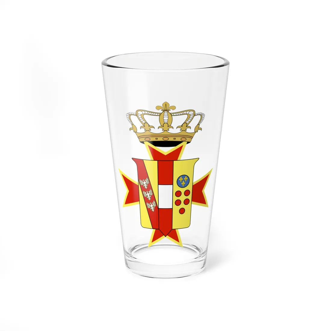 Lesser Coat of arms of the Grand Duchy of Tuscany Habsburg-Lorraine (Italy) (Coat of Arms) Pint Glass 16oz 16oz - Go Mug Yourself