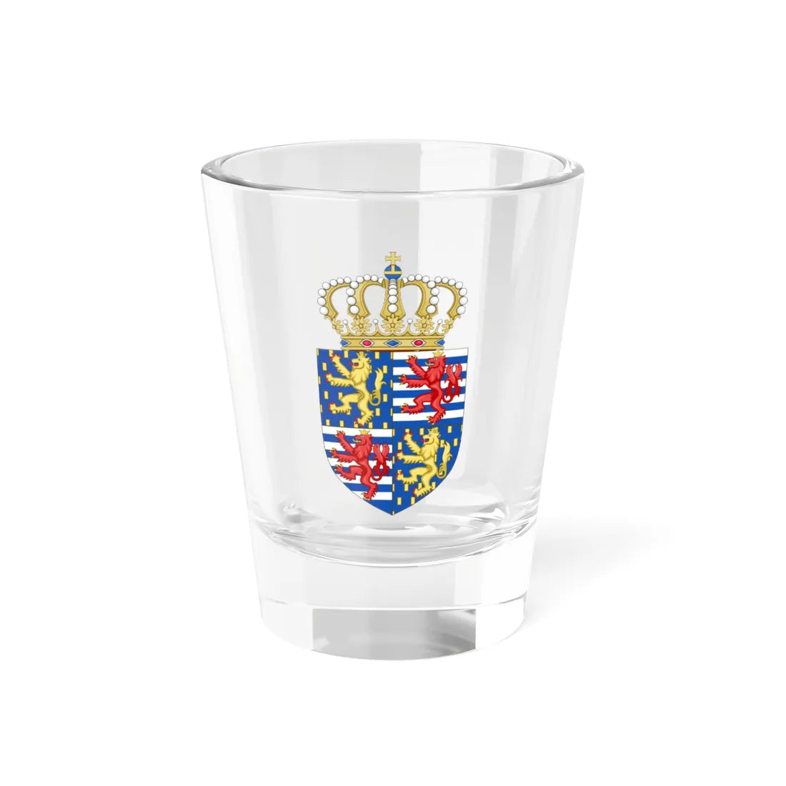 Lesser coat of arms of the Grand Duke of Luxembourg 1898-2000 (Luxembourg) (Coat of Arms) Shot Glass 1.5oz 1.5oz - Go Mug Yourself