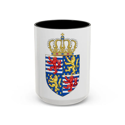 Lesser coat of arms of the Grand Duke of Luxembourg (2000) - Accent Coffee Mug 15oz Black - Go Mug Yourself