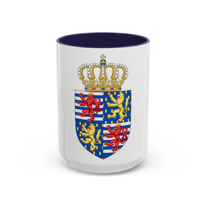 Lesser coat of arms of the Grand Duke of Luxembourg (2000) - Accent Coffee Mug 15oz Navy - Go Mug Yourself