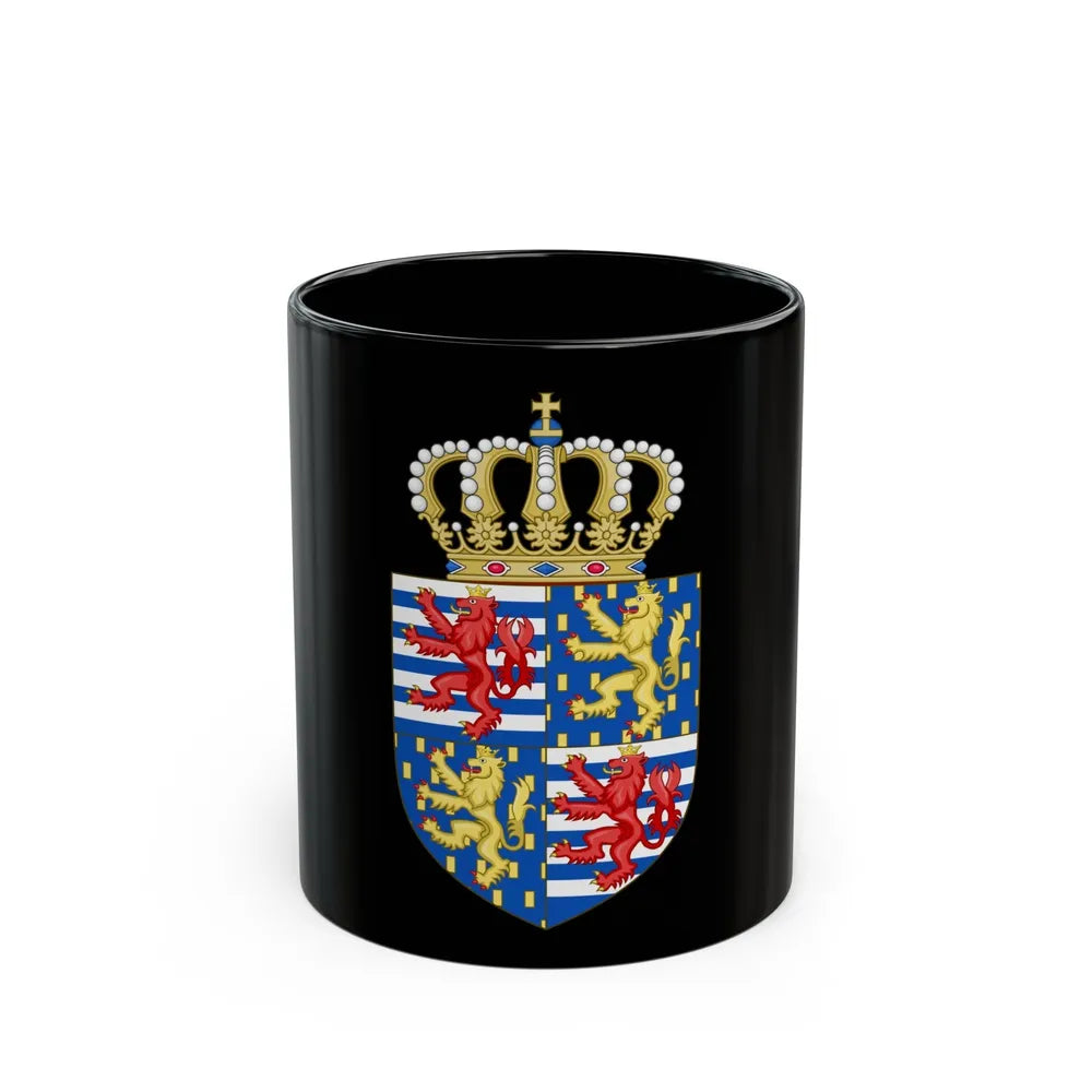 Lesser coat of arms of the Grand Duke of Luxembourg (2000) - Black Coffee Mug-11oz-Go Mug Yourself