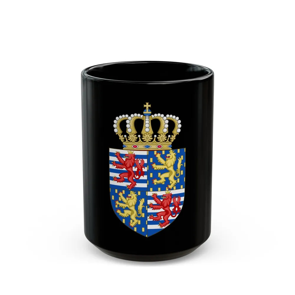 Lesser coat of arms of the Grand Duke of Luxembourg (2000) - Black Coffee Mug-15oz-Go Mug Yourself