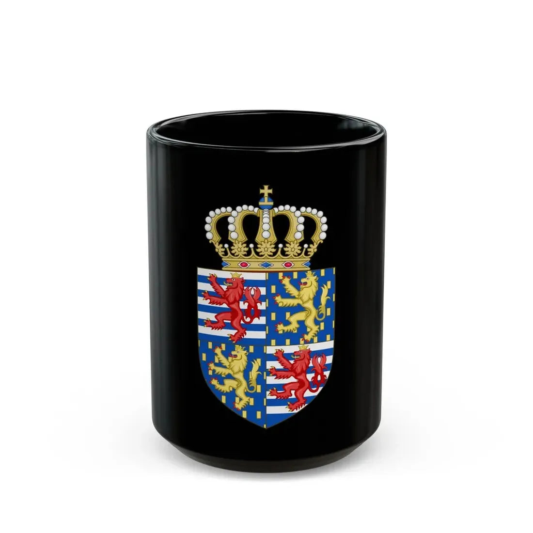 Lesser coat of arms of the Grand Duke of Luxembourg (2000) - Black Coffee Mug 15oz - Go Mug Yourself