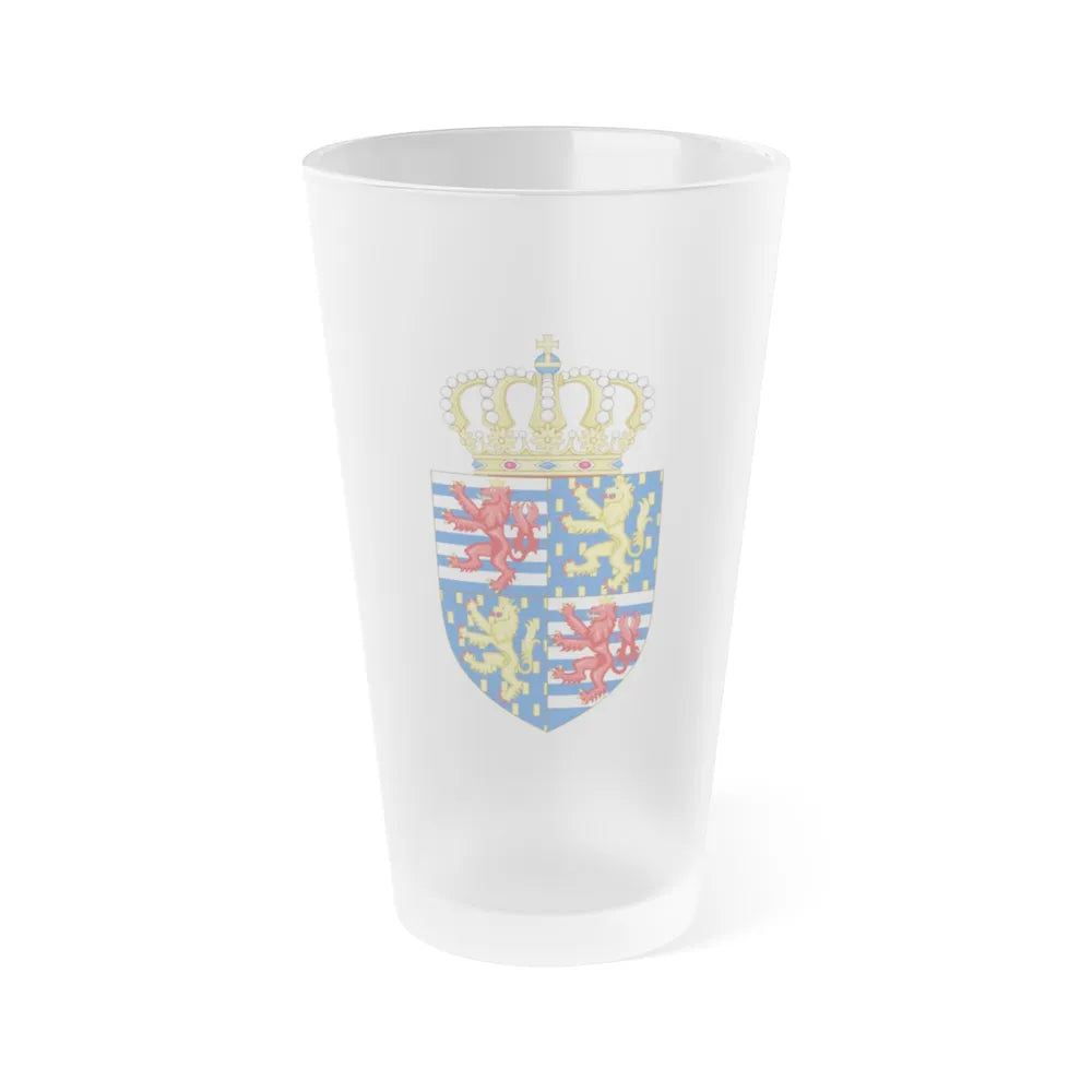 Lesser coat of arms of the Grand Duke of Luxembourg (2000) - Frosted Pint Glass 16oz-16oz-Frosted-Go Mug Yourself